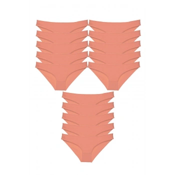 15 adet Süper Eko Set Likralı Kadın Slip Külot Pudra