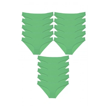 15 adet Süper Eko Set Likralı Kadın Slip Külot Yeşil