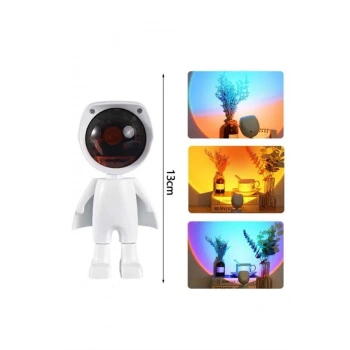 180 Derece Dönebilen Astronot Masa Ve Gece Lambası Projektör