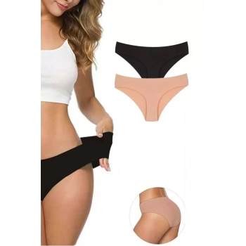 2 Adet Kadın Dikişsiz Lazer Kesim Esnek İz Yapmayan Külot S2