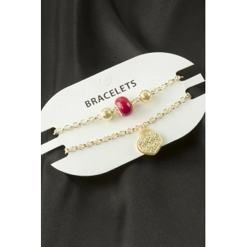 2 Adet Kalp Trend Zincir Bileklik