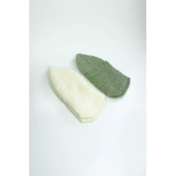 2 Çift El Örgüsü Kışlık Şık Kadın Yün Patik Set 6