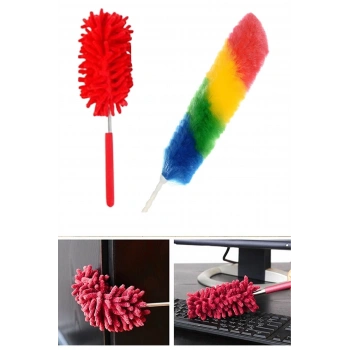 2 li Set Mikrofiber Teleskobik Toz Alma -Antistatik Toz Püskülü Duster (4887)