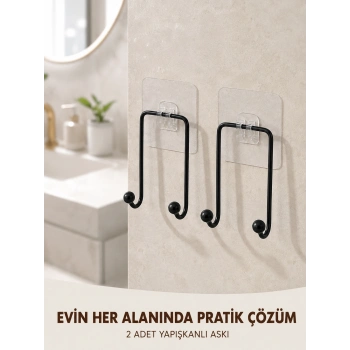 2li Yapışkanlı Duvar Askısı Mutfak Banyo ve Ev İçin Askılık