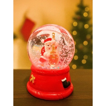 Yılbaşı Temalı LED Işıklı Çello Çalan Noel Baba Kar Küresi 9 cm Orta Boy Yeni Yıl Süsü - 48