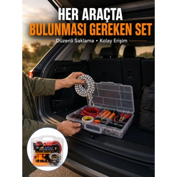 27 Parça Oto Güvenlik Ve Bakım Seti Şeffaf Taşıma Kutulu Araç Ekipman Çantasız