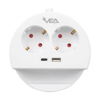 2Lİ USB + TYPE-C GİRİŞLİ TELEFON STANDLI 1.5 METRE GRUP PRİZ VE- G1102C (4887)