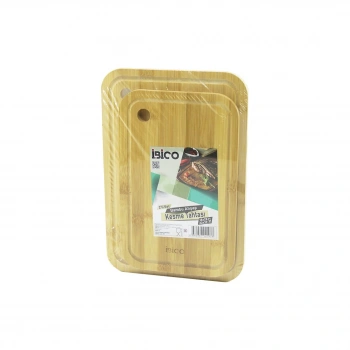 2PCS SETOVAL KENARLI - YUVARLAK DELİKLİ AHŞAP BAMBU KESİM PANOSU - KESME TAHTASI 18X28X1CM--22X32X1CM (4887)