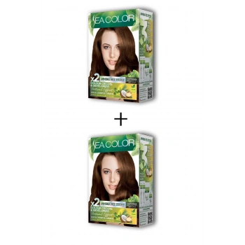 2X2 Tüp Krem Saç Boyası Seti Koyu Karamel No:7.7