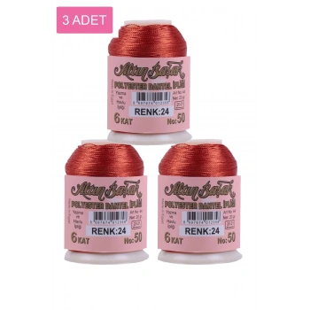 3 Adet Altınbaşak Oya ve Dantel İpi 20 gr -  - No: 024