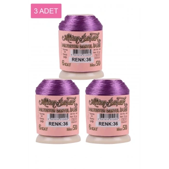 3 Adet Altınbaşak Oya ve Dantel İpi 20 gr -  - No: 036