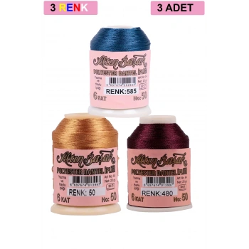 3 Adet Altınbaşak Oya ve Dantel İpi 20 gr -  - No: 050 - 480 - 585