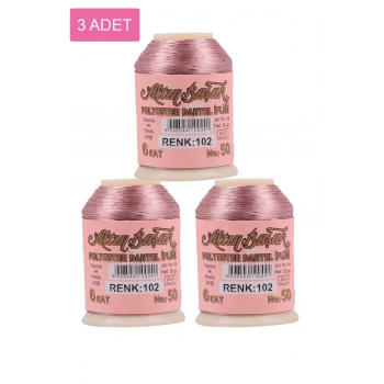 3 Adet Altınbaşak Oya ve Dantel İpi 20 gr -  - No: 102