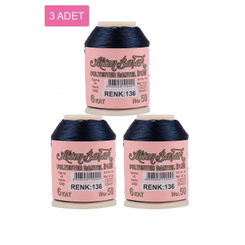 3 Adet Altınbaşak Oya ve Dantel İpi 20 gr -  - No: 136