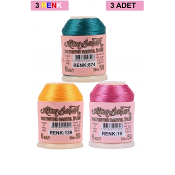 3 Adet Altınbaşak Oya ve Dantel İpi 20 gr -  - No: 139 - 019 - 874