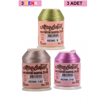 3 Adet Altınbaşak Oya ve Dantel İpi 20 gr -  - No: 142 - 318 - 009