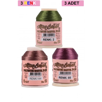 3 Adet Altınbaşak Oya ve Dantel İpi 20 gr -  - No: 144 - 085 - 002