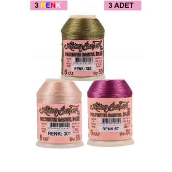 3 Adet Altınbaşak Oya ve Dantel İpi 20 gr -  - No: 301 - 087 - 383