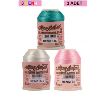 3 Adet Altınbaşak Oya ve Dantel İpi 20 gr -  - No: 375 - 038 - 316