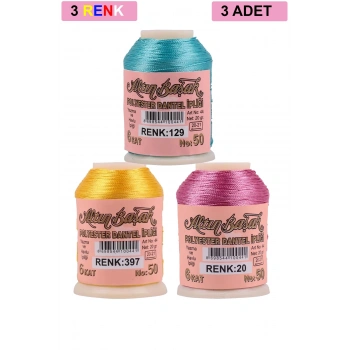 3 Adet Altınbaşak Oya ve Dantel İpi 20 gr -  - No: 397 - 020 - 129