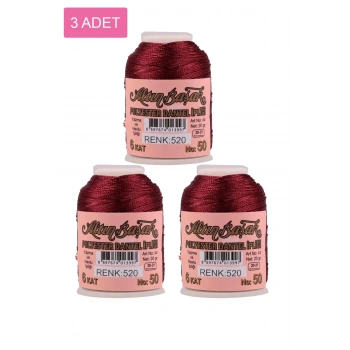 3 Adet Altınbaşak Oya ve Dantel İpi 20 gr -  - No: 520