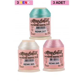 3 Adet Altınbaşak Oya ve Dantel İpi 20 gr -  - No: 905 - 840 - 317