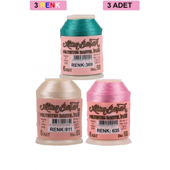 3 Adet Altınbaşak Oya ve Dantel İpi 20 gr -  - No: 911 - 635 - 369