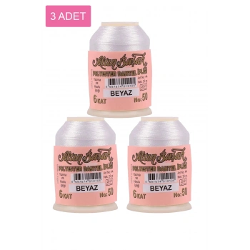 3 Adet Altınbaşak Oya ve Dantel İpi 20 gr -  - No: BEYAZ