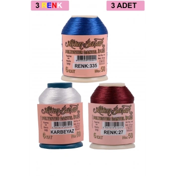 3 Adet Altınbaşak Oya ve Dantel İpi 20 gr -  - No: K.BEYAZ - 027 - 335