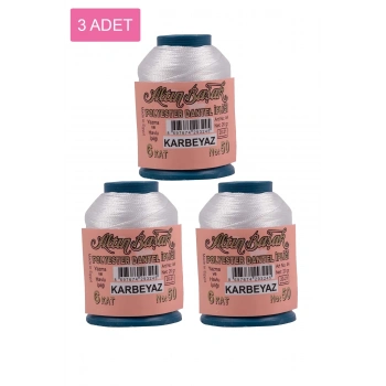 3 Adet Altınbaşak Oya ve Dantel İpi 20 gr -  - No: K.BEYAZ