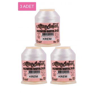 3 Adet Altınbaşak Oya ve Dantel İpi 20 gr -  - No: KREM