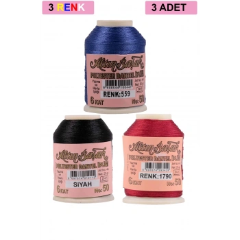 3 Adet Altınbaşak Oya ve Dantel İpi 20 gr -  - No: SİYAH - 1790 - 559