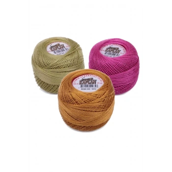 3 Adet Kaplan Etamin Ve Kanaviçe İpi 8 No Kod/Renk: 118 - 305 - 1012 - 