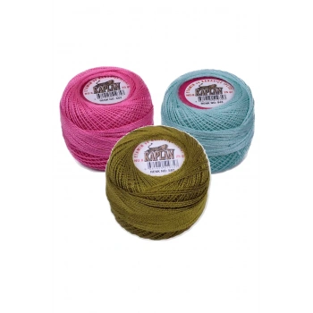 3 Adet Kaplan Etamin Ve Kanaviçe İpi 8 No Kod/Renk: 603 - 943 - 582 - 