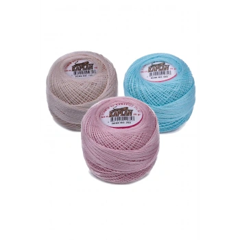 3 Adet Kaplan Etamin Ve Kanaviçe İpi 8 No Kod/Renk: 745 - 345 - 203 - 