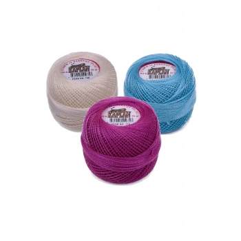 3 Adet Kaplan Etamin Ve Kanaviçe İpi 8 No Kod/Renk: 748 - 293 - 114 - 