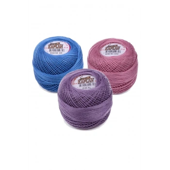 3 Adet Kaplan Etamin Ve Kanaviçe İpi 8 No Kod/Renk: 820 - 3352 - MUNZUR ÇİÇEĞİ - 