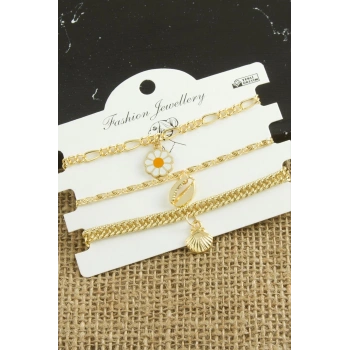 3 Adet Papatya Trend Zincir Bileklik