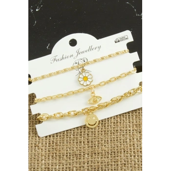 3 Adet Papatya Trend Zincir Bileklik