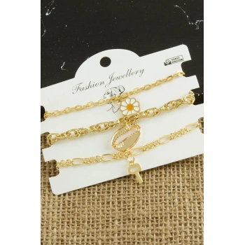 3 Adet Papatya Trend Zincir Bileklik