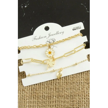 3 Adet Papatya Trend Zincir Bileklik