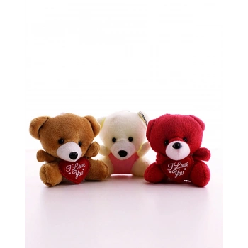 3 Adet Sevimli Mini Ayıcıklar Hediyelik Anahtarlık Set