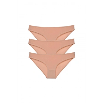 3 adet Süper Eko Set Likralı Kadın Slip Külot Ten