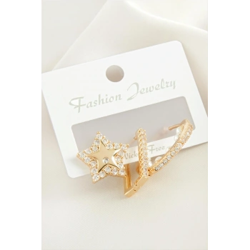 3 Adet Yıldız İnci Zirkon Taşlı Küpe