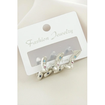 3 Adet Yıldız Zirkon Taşlı Küpe