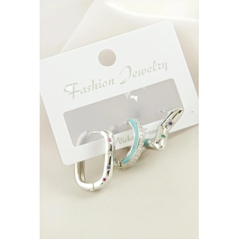 3 Adet Yıldız Zirkon Taşlı Küpe