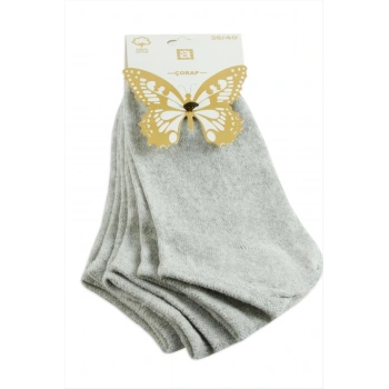 3 Çift Gri Renkli Snekars Çorap