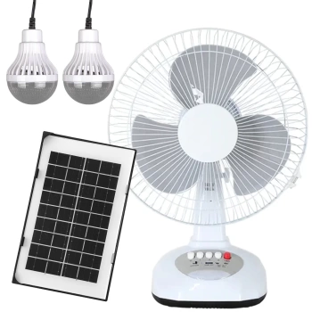 3 KADEMELİ FAN VANTİLATÖR AMPUL - LEDLİ - SOLARLI POWERBANK (4887)