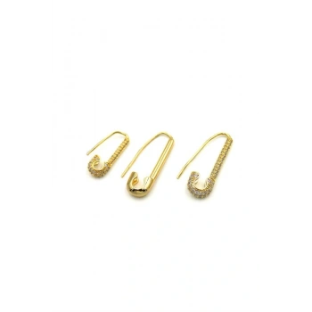 3lü Filkete Küpe - Altın