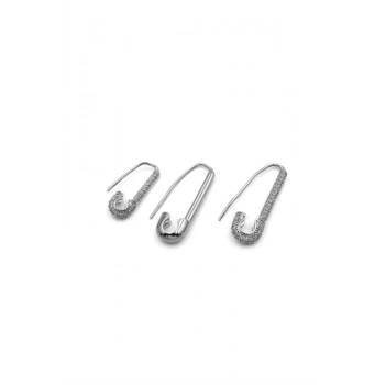 3lü Filkete Küpe - Gümüş